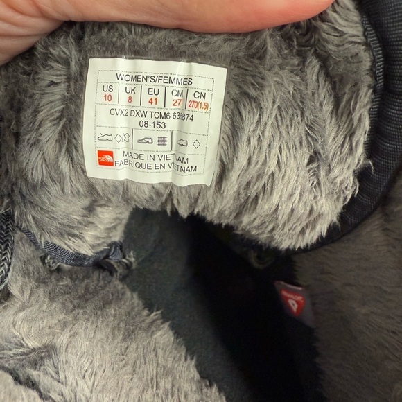 North‎ Face Thermoball Utility Boots Womens 10 Black CVX2 DXW TCM6 638874 Snow - Picture 7 of 7